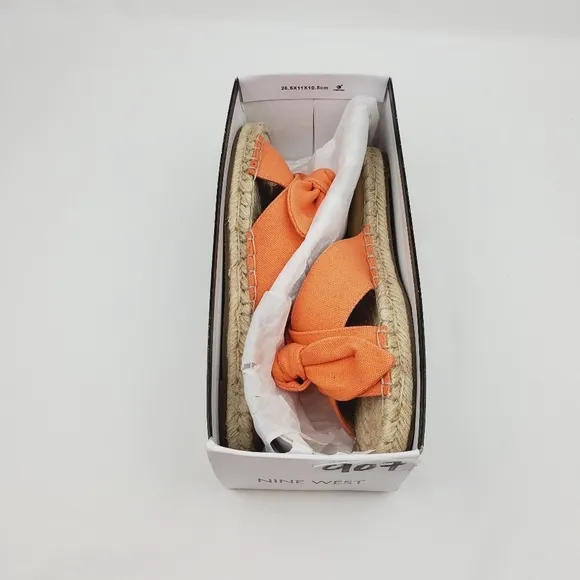Nine west Brielle orange bow espadrille slide Sandals