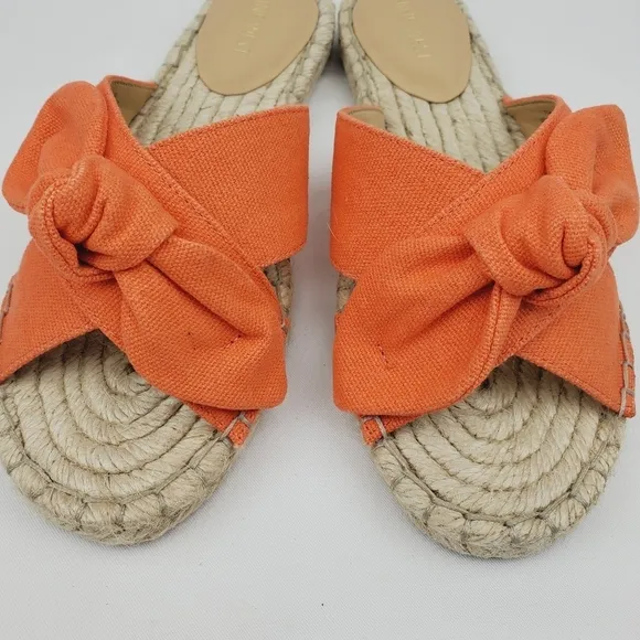 Nine west Brielle orange bow espadrille slide Sandals