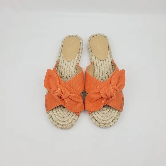 Nine west Brielle orange bow espadrille slide Sandals