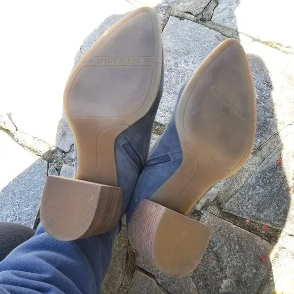 Nine West Kirbyo Suede Leather Heel Boots Size 7.5