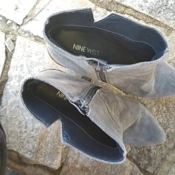 Nine West Kirbyo Suede Leather Heel Boots Size 7.5