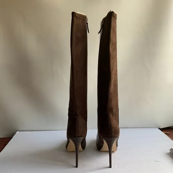 Nine West QuizMe Brown Leather Platform Boots - Size 10.5 - NEW