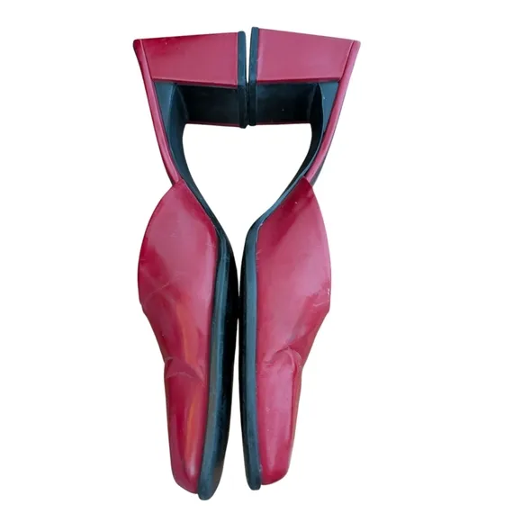 Nine West Virginia Y2K 90s Red Women's Block Heel Mules sz 10