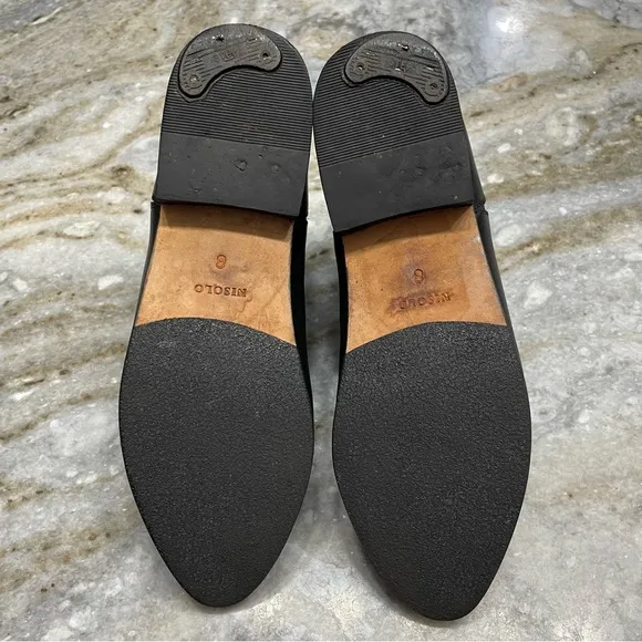 Nisolo Classic Chelsea Boots Black Leather Ankle Low Heel Women's size 8