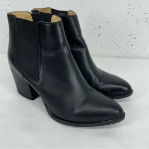 Nisolo Women's Size 10 Black Leather Chunk Heel Ankle Boots