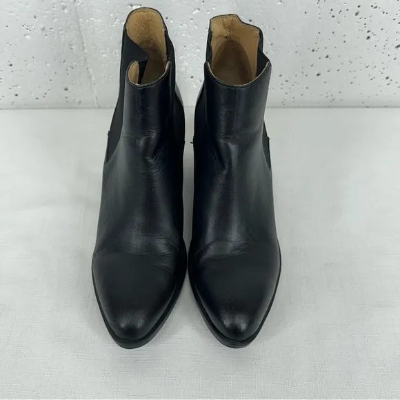 Nisolo Women's Size 10 Black Leather Chunk Heel Ankle Boots