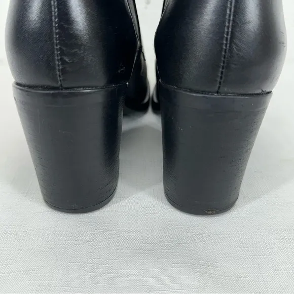Nisolo Women's Size 10 Black Leather Chunk Heel Ankle Boots