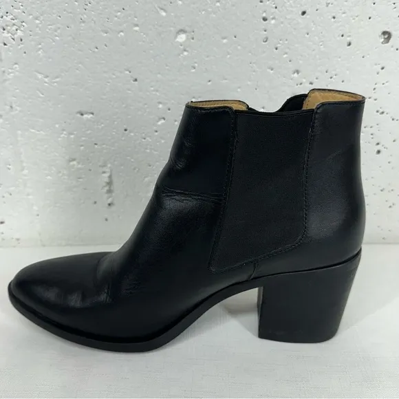 Nisolo Women's Size 10 Black Leather Chunk Heel Ankle Boots