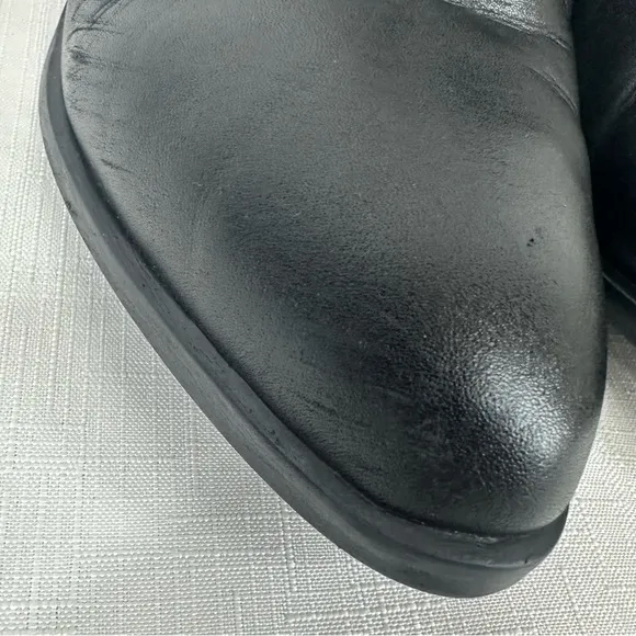 Nisolo Women's Size 10 Black Leather Chunk Heel Ankle Boots