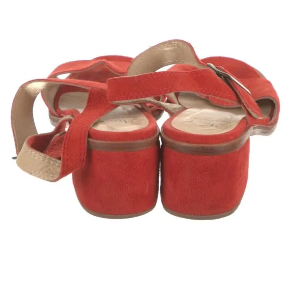 No. 6 Store block Heel Sandal red suede Size 9 Shoes