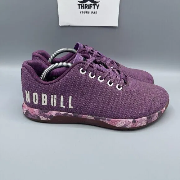 NoBull Trainer Sneaker Shoes Purple Heather Camo Sole Superfabric Upper W8 /M6.5