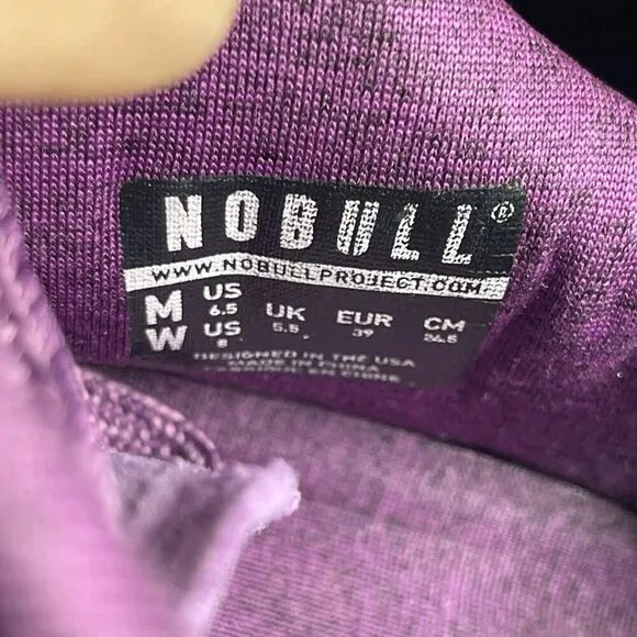 NoBull Trainer Sneaker Shoes Purple Heather Camo Sole Superfabric Upper W8 /M6.5
