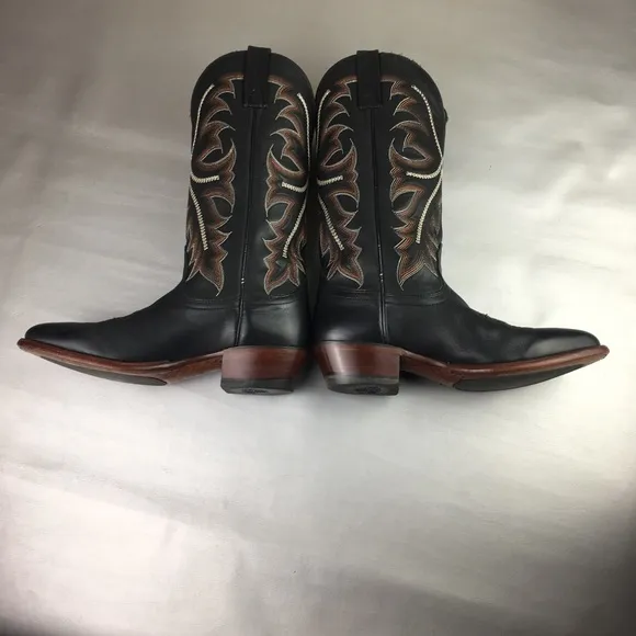 Nocona black embroidered leather cowboy boots