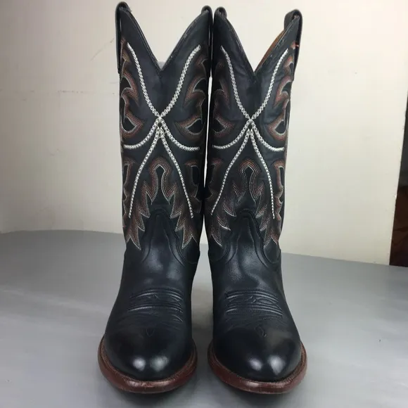 Nocona black embroidered leather cowboy boots