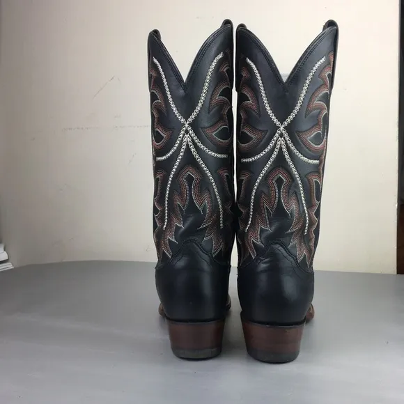 Nocona black embroidered leather cowboy boots