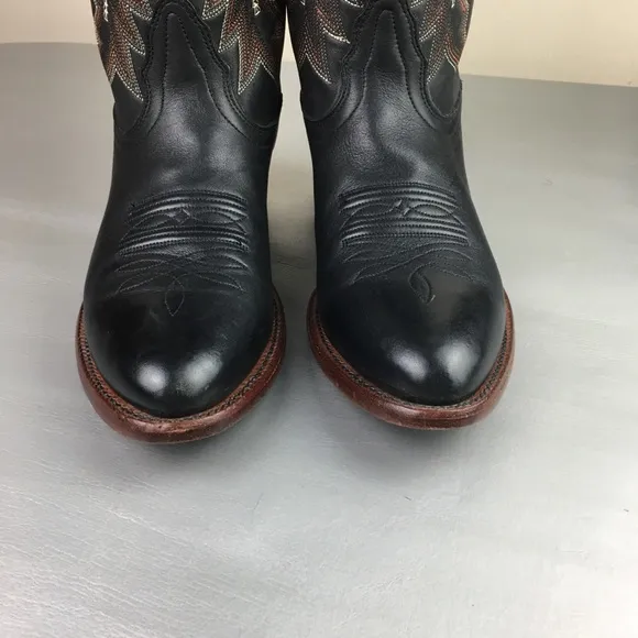 Nocona black embroidered leather cowboy boots