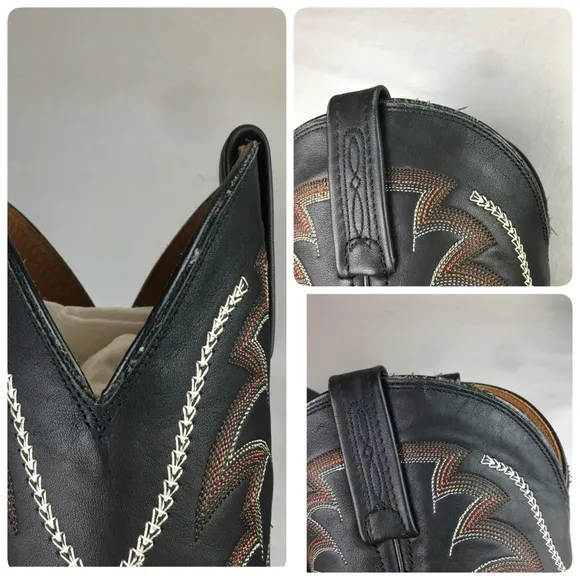 Nocona black embroidered leather cowboy boots