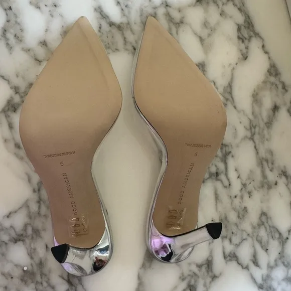 NWB Good American Cinderella Clear Stiletto Pump - small scuff - size 9 fits 8.5