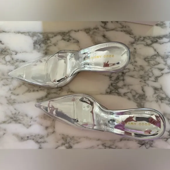 NWB Good American Cinderella Clear Stiletto Pump - small scuff - size 9 fits 8.5