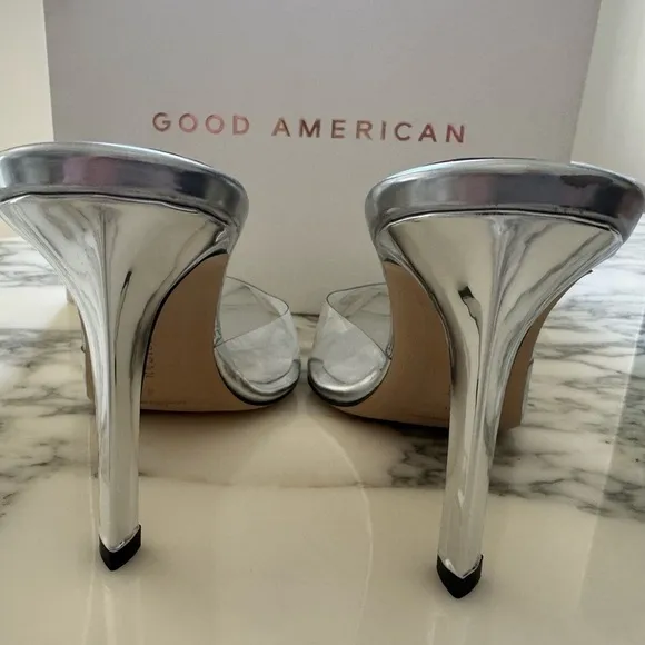 NWB Good American Cinderella Clear Stiletto Pump - small scuff - size 9 fits 8.5