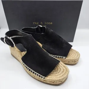 NWB Rag &amp; Bone Calla black suede sandals size 7.5