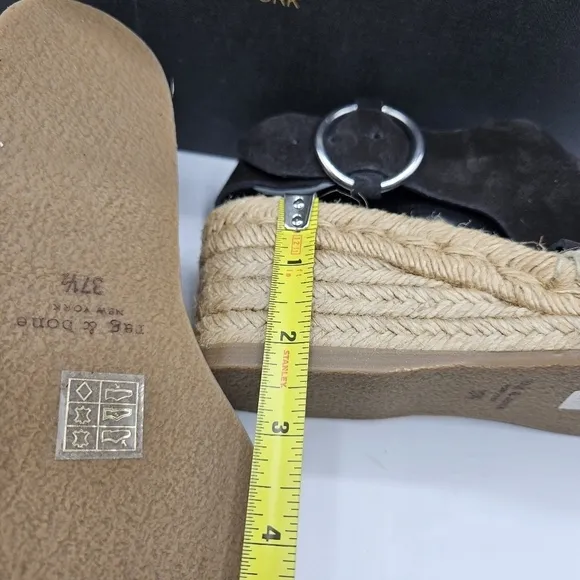 NWB Rag &amp; Bone Calla black suede sandals size 7.5
