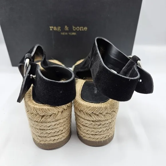 NWB Rag &amp; Bone Calla black suede sandals size 7.5