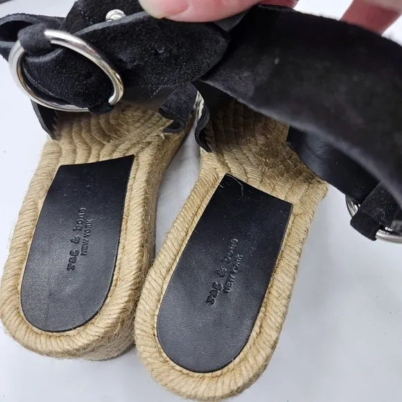 NWB Rag &amp; Bone Calla black suede sandals size 7.5