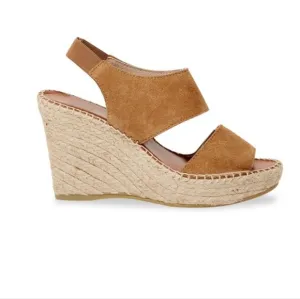 NWOB Andre Assous Suede Camel Espadrille‎ Wedge Sandals size 10