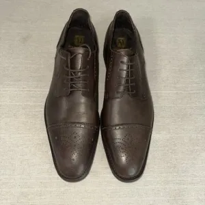 NWOB Bruno Magli Wallabi Brown Wingtip Men's 10M Lace Oxford Leather Dress Shoes