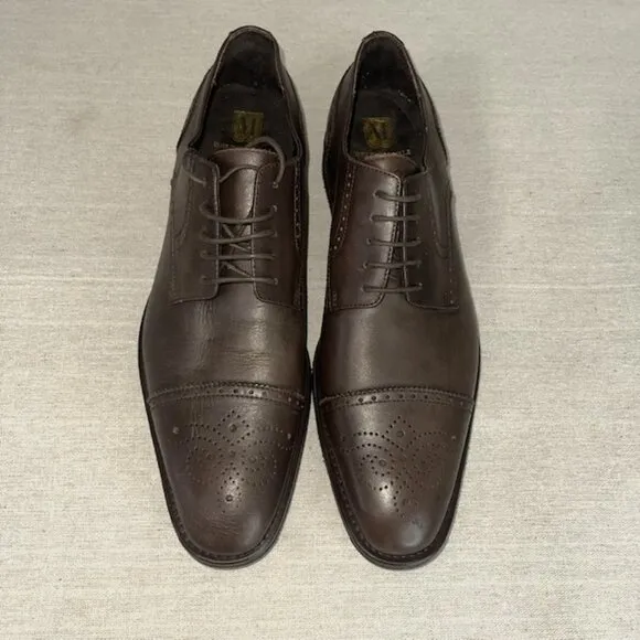 NWOB Bruno Magli Wallabi Brown Wingtip Men's 10M Lace Oxford Leather Dress Shoes
