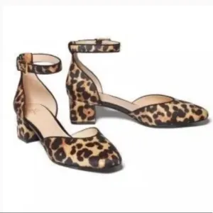 NWOB Cabi Kitten Ankle Strap Leopard shoes 9M