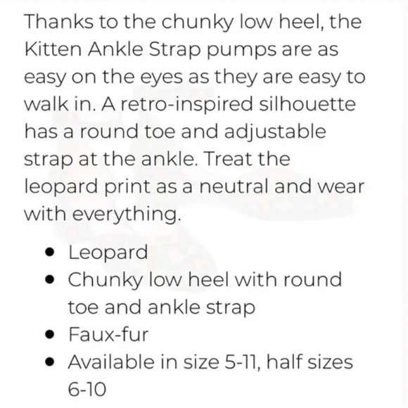NWOB Cabi Kitten Ankle Strap Leopard shoes 9M