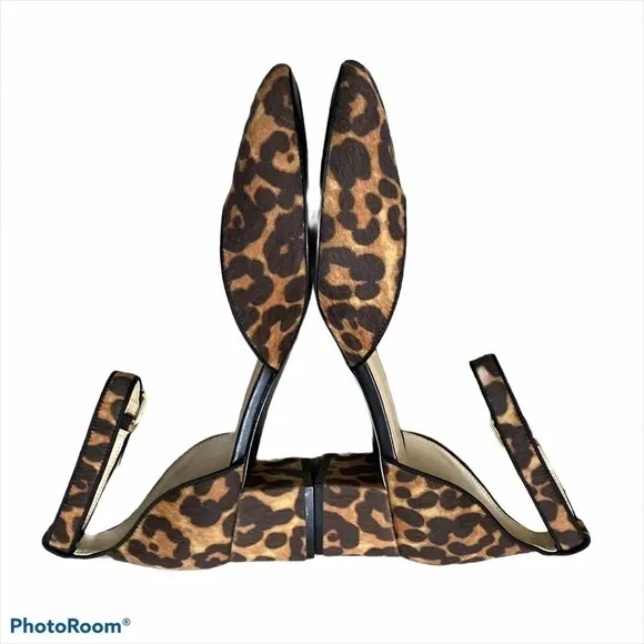 NWOB Cabi Kitten Ankle Strap Leopard shoes 9M