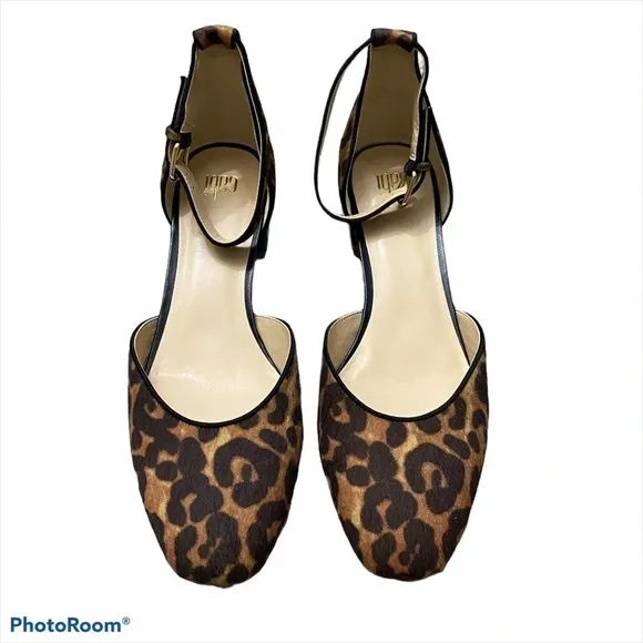 NWOB Cabi Kitten Ankle Strap Leopard shoes 9M