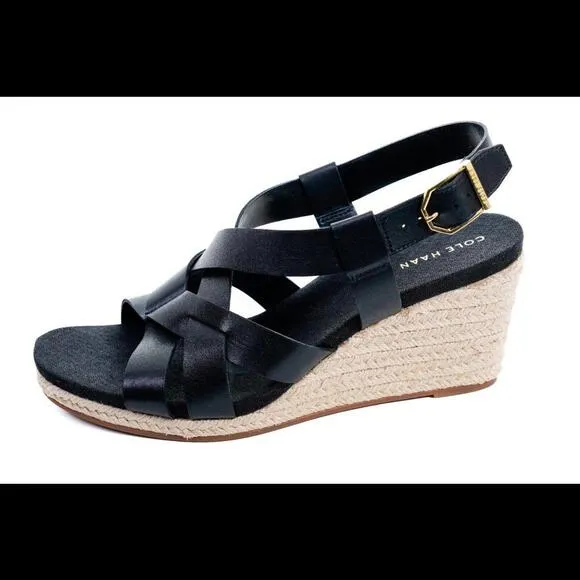 NWOB Cole Haan Crystal Wedge Espadrille Sandals Women's Sz 7B Shoes