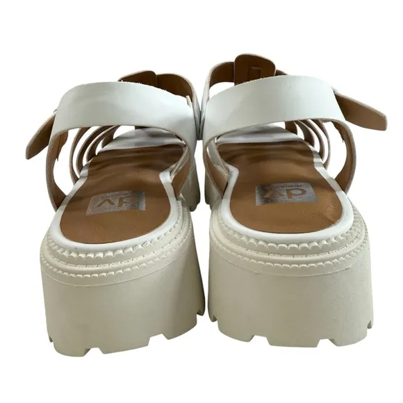 NWOB DV Dolce Vita Loera Caged Fisherman Lug Sole Platform Sandals Ivory Size 9