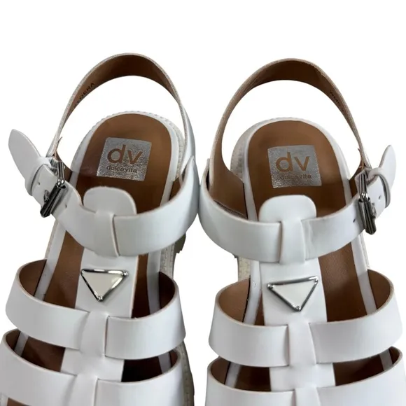 NWOB DV Dolce Vita Loera Caged Fisherman Lug Sole Platform Sandals Ivory Size 9
