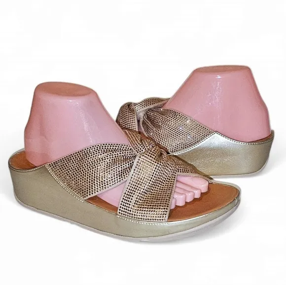 NWOB Fitflop Twiss Crystal Slide Sandals