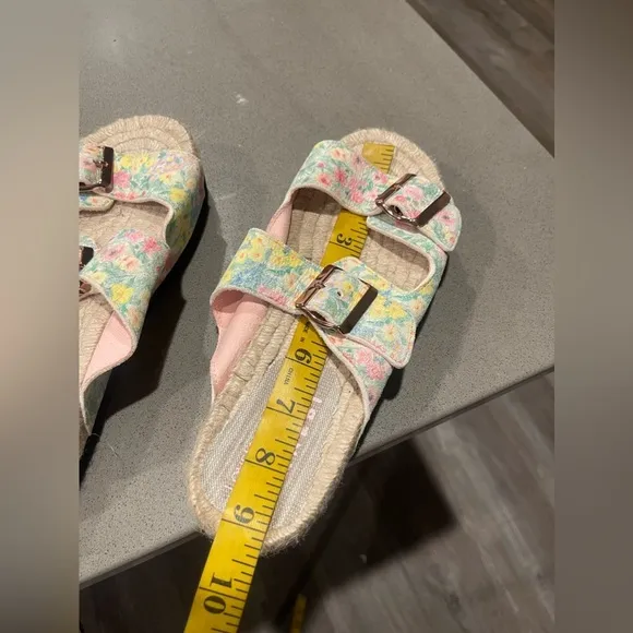 NWOB LoveShackFancy manebi floral print Nordic Espadrille slide sandals 37