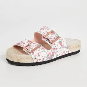 NWOB LoveShackFancy manebi floral print Nordic Espadrille slide sandals 37