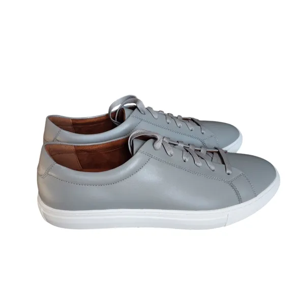 NWOB New Republic Size 12 Grey Kurt Leather Low Top Lace Up Sneakers