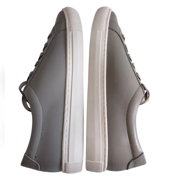NWOB New Republic Size 12 Grey Kurt Leather Low Top Lace Up Sneakers