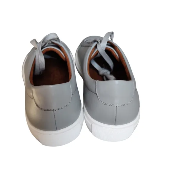 NWOB New Republic Size 12 Grey Kurt Leather Low Top Lace Up Sneakers
