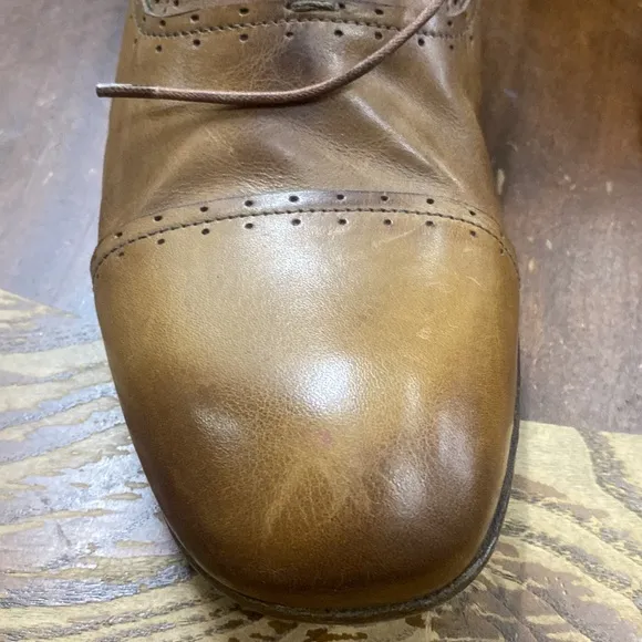 NWOB PANTANETTI Leather brown dress Shoes made in ITALY Sz 40