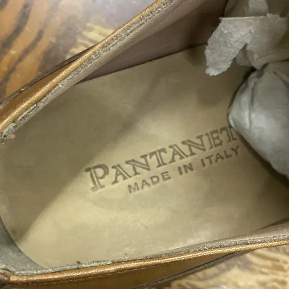 NWOB PANTANETTI Leather brown dress Shoes made in ITALY Sz 40