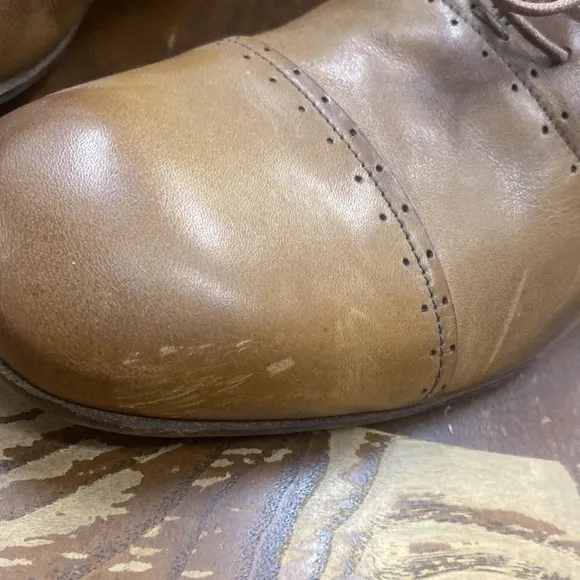 NWOB PANTANETTI Leather brown dress Shoes made in ITALY Sz 40