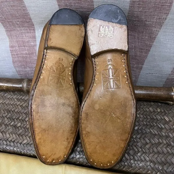 NWOB PANTANETTI Leather brown dress Shoes made in ITALY Sz 40