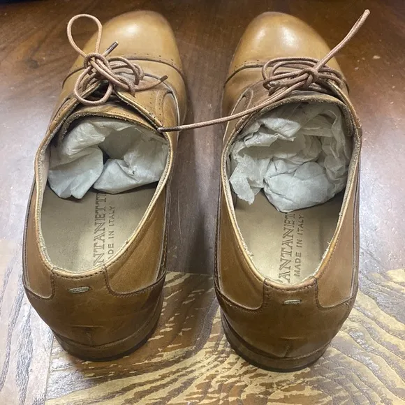 NWOB PANTANETTI Leather brown dress Shoes made in ITALY Sz 40