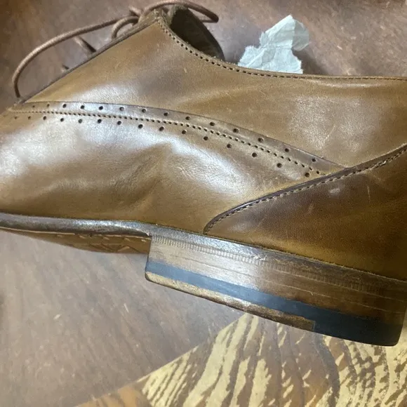 NWOB PANTANETTI Leather brown dress Shoes made in ITALY Sz 40